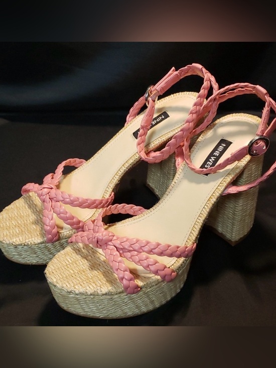 Nine West Shoes - Nine West Pink Platform Retro Pinup Girl Wedges